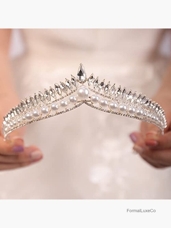 Rhinestone Crystal Tiara Crown Wedding Headband for Brides and Bridesmaids main image 3